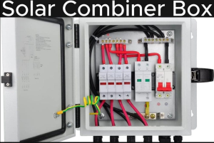 Inside a solar array combiner box